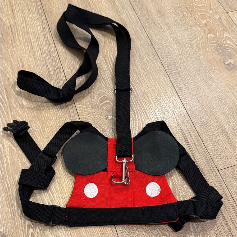 Red and Black Harness with Ears